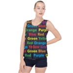 Red-yellow-blue-green-purple Bubble Hem Chiffon Tank Top