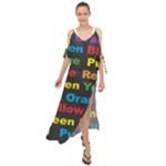 Red-yellow-blue-green-purple Maxi Chiffon Cover Up Dress