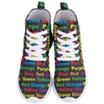Red-yellow-blue-green-purple Women s Lightweight High Top Sneakers