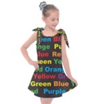 Red-yellow-blue-green-purple Kids  Tie Up Tunic Dress