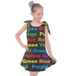 Red-yellow-blue-green-purple Kids  Tie Up Tunic Dress