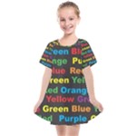 Red-yellow-blue-green-purple Kids  Smock Dress