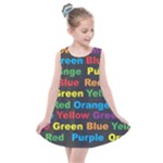 Red-yellow-blue-green-purple Kids  Summer Dress