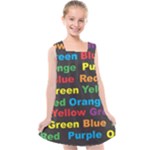 Red-yellow-blue-green-purple Kids  Cross Back Dress