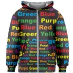 Red-yellow-blue-green-purple Kids  Zipper Hoodie Without Drawstring