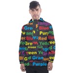 Red-yellow-blue-green-purple Men s Front Pocket Pullover Windbreaker