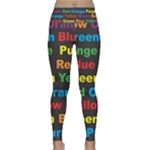 Red-yellow-blue-green-purple Lightweight Velour Classic Yoga Leggings