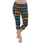 Red-yellow-blue-green-purple Lightweight Velour Capri Yoga Leggings