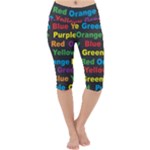 Red-yellow-blue-green-purple Lightweight Velour Cropped Yoga Leggings