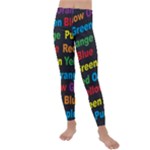 Red-yellow-blue-green-purple Kids  Lightweight Velour Leggings