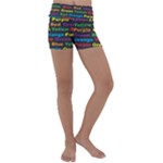 Red-yellow-blue-green-purple Kids  Lightweight Velour Yoga Shorts