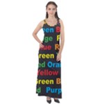 Red-yellow-blue-green-purple Sleeveless Velour Maxi Dress