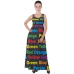 Red-yellow-blue-green-purple Empire Waist Velour Maxi Dress