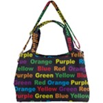 Red-yellow-blue-green-purple Double Compartment Shoulder Bag