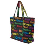 Red-yellow-blue-green-purple Zip Up Canvas Bag