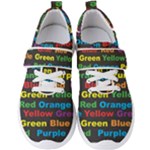 Red-yellow-blue-green-purple Men s Velcro Strap Shoes