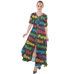 Red-yellow-blue-green-purple Waist Tie Boho Maxi Dress