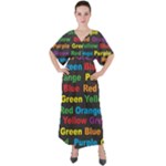 Red-yellow-blue-green-purple V-Neck Boho Style Maxi Dress