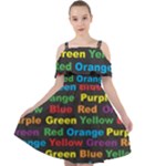 Red-yellow-blue-green-purple Cut Out Shoulders Chiffon Dress