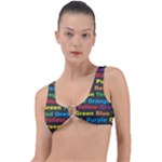 Red-yellow-blue-green-purple Ring Detail Bikini Top