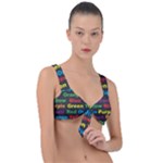 Red-yellow-blue-green-purple Front Tie Bikini Top