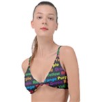 Red-yellow-blue-green-purple Knot Up Bikini Top