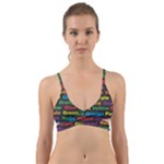 Red-yellow-blue-green-purple Wrap Around Bikini Top