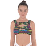 Red-yellow-blue-green-purple Bandaged Up Bikini Top