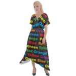 Red-yellow-blue-green-purple Cross Front Sharkbite Hem Maxi Dress