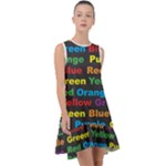 Red-yellow-blue-green-purple Frill Swing Dress