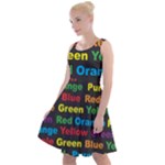 Red-yellow-blue-green-purple Knee Length Skater Dress