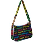 Red-yellow-blue-green-purple Zip Up Shoulder Bag