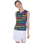 Red-yellow-blue-green-purple Women s Sleeveless Sports Top