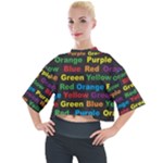 Red-yellow-blue-green-purple Mock Neck Tee