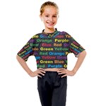 Red-yellow-blue-green-purple Kids Mock Neck Tee