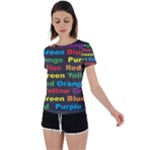 Red-yellow-blue-green-purple Back Circle Cutout Sports Tee