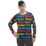 Red-yellow-blue-green-purple Men s Pique Long Sleeve Tee