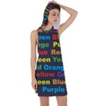 Red-yellow-blue-green-purple Racer Back Hoodie Dress