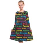 Red-yellow-blue-green-purple Kids  Midi Sailor Dress