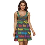 Red-yellow-blue-green-purple Ruffle Strap Babydoll Chiffon Dress