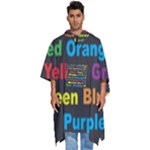 Red-yellow-blue-green-purple Men s Hooded Rain Ponchos