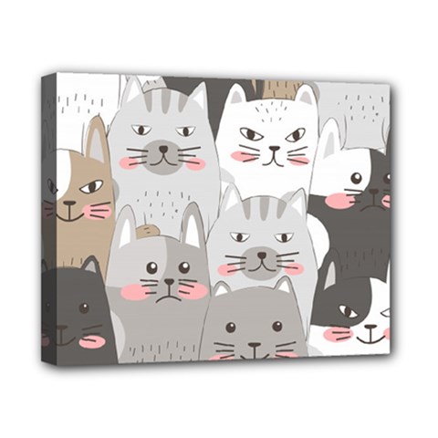 Cute Cats Seamless Pattern Canvas 10  x 8  (Stretched) from ArtsNow.com