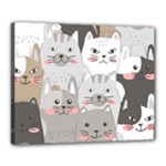 Cute Cats Seamless Pattern Canvas 20  x 16  (Stretched)