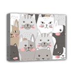 Cute Cats Seamless Pattern Deluxe Canvas 14  x 11  (Stretched)