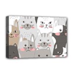 Cute Cats Seamless Pattern Deluxe Canvas 18  x 12  (Stretched)