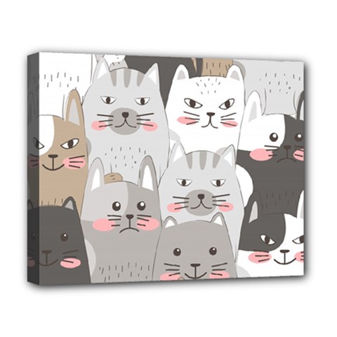 Cute Cats Seamless Pattern Deluxe Canvas 20  x 16  (Stretched) from ArtsNow.com