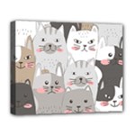 Cute Cats Seamless Pattern Deluxe Canvas 20  x 16  (Stretched)