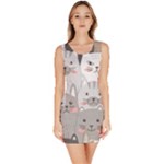 Cute Cats Seamless Pattern Bodycon Dress