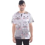 Cute Cats Seamless Pattern Men s Sport Mesh Tee