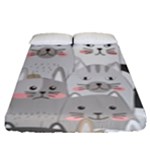 Cute Cats Seamless Pattern Fitted Sheet (Queen Size)